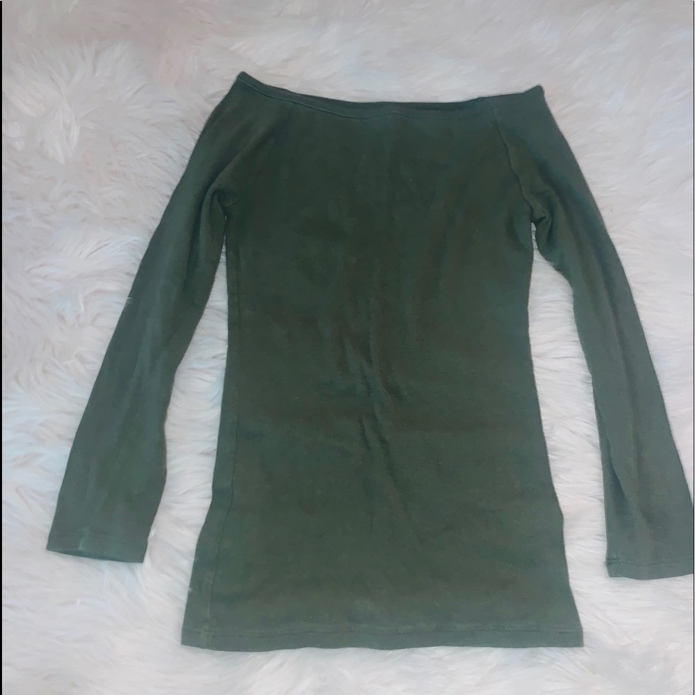 Green Off-Shoulder Top